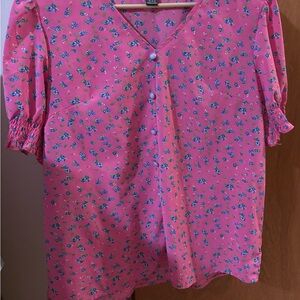 Women’s SHEIN Pink Floral Blouse Size XL